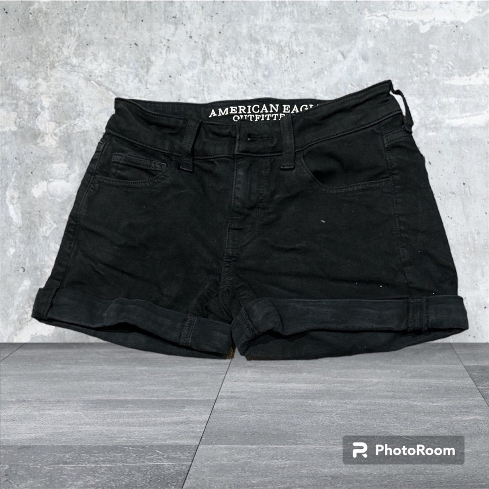 Size 00 Black American Eagle jean shorts